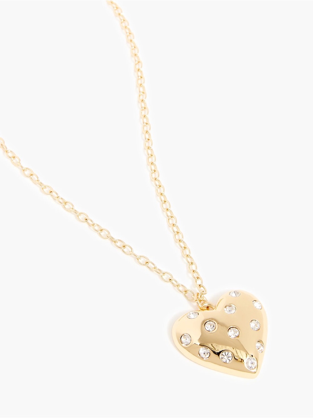 J.Crew Pavé Puffy Heart Pendant Necklace